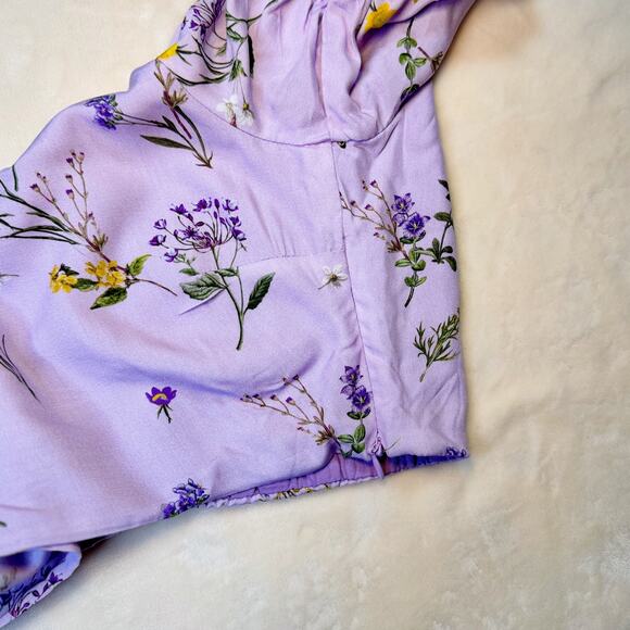 Showpo Artemis Crop Top Lavender Women’s 10 NWT Cottagecore Coquette Botanical - Picture 11 of 16